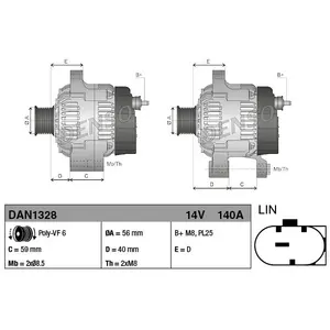 NPS Alternateur, 14 V DENSO, par ex. pour VW, Audi, Skoda, Seat pas cher