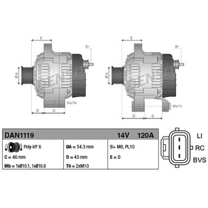 DENSO débrayables Part No. dan1119 pas cher