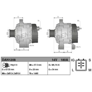 Comparateur de prix : Alternateur DAN1208 Denso DAN1208