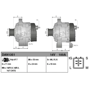 Comparateur de prix : Alternateur, 14 V DENSO, par ex. pour Toyota