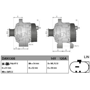 Comparateur de prix : NPS DENSO Alternateur pour SUZUKI: SX4, Vitara (Ref: DAN1305)