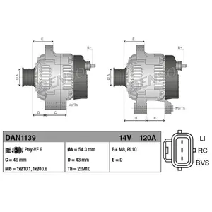 Alternateur DAN1139 Denso DAN1139 pas cher