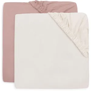 Jollein Lot de 2 draps housses en jersey Wild Rose-Ivory (40 x 80 cm) pas cher