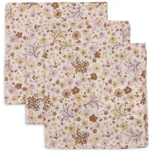 Jollein Lot de 3 mini langes en gaze de coton Flower Fairies (31 x 31 cm) pas cher
