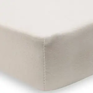 Jollein Lot de 2 draps housses en jersey Light Terra-Oatmeal (60 x 120 cm) pas cher