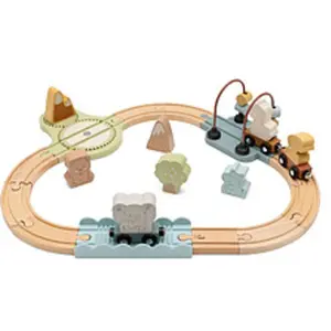 Jollein Set de train en bois Jollies pas cher