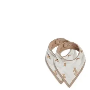 Comparateur de prix : Jollein 029-867-66095 Lot de 2 bavoirs bandana Motif ours en peluche Blanc