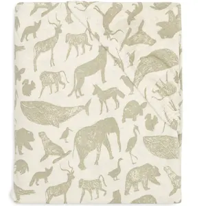 Drap-housse Jersey Animaux Vert Olive 60 x 120 cm - Jollein - Lit bébé pas cher