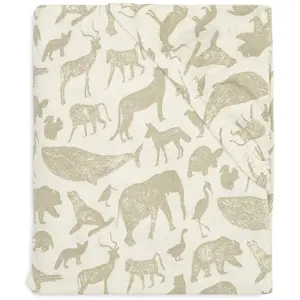 Jollein Drap housse en jersey Animals Olive Green (70 x 140 cm) pas cher