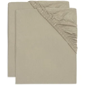 Comparateur de prix : Jollein Lot de 2 draps housses en jersey Olive Green (60 x 120 cm)