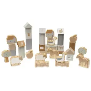 Jollein Set de cubes en bois Farm (34 pièces) pas cher