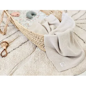 Comparateur de prix : Jollein Couverture de Lit en Tricot Basique, 150 cm Longueur x 100 cm Largeur, Nougat