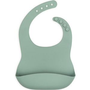 Jollein Bavoir Étanche avec Réceptacle, 26 cm Longueur x 21 cm Largeur, Vert Pierre pas cher
