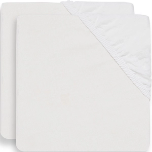 Comparateur de prix : Jollein Drap-Housse 2-Pièces en Coton, 140 cm Longueur x 70 cm Largeur, Blanc