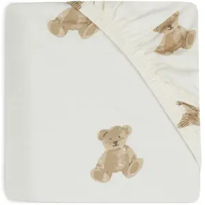 Comparateur de prix : Jollein 511-507-66095 Drap-Housse Motif Ours en Peluche Blanc (60 x 120 cm)