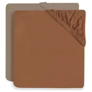 Comparateur de prix : Lot de 2 draps Housses 60x120 cm en Jersey Caramel et Biscuit - Jollein