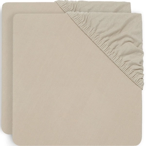 Comparateur de prix : Jollein Lot de 2 draps-housses, pour lit à barreaux, en coton, 60 x 120 cm, nougat