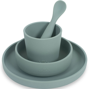 Comparateur de prix : Jollein Coffret repas en silicone Ash green vert (4 pièces)