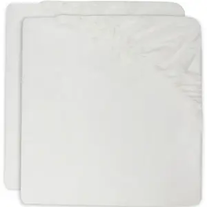 Jollein Lot de 2 draps housses de berceau Ivory (40 x 80 cm) pas cher