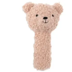 Jollein Hochet pour bébé - Ours en peluche - Rose sauvage - Boucle - 100% polyester - 22 x 9 x 20 cm