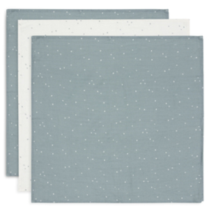 Comparateur de prix : Jollein Lot de 3 langes en coton Twinkling Sea Green (70 x 70 cm)