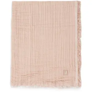 Jollein Couverture en coton Fringe Moonstone-Ivory (75 x 100 cm) pas cher