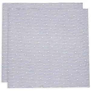 Comparateur de prix : Jollein Lot de 2 maxi-langes en coton Miffy Stripe Navy (115 x 115 cm)