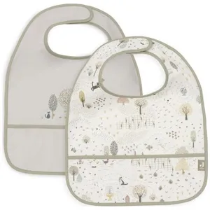 Jollein Lot de 2 bavoirs plastifiés Tiny Park pas cher