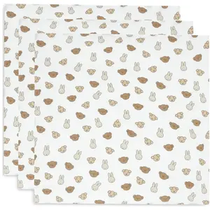 Jollein Lot de 3 langes en coton Miffy and Friends (70 x 70 cm) pas cher