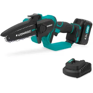 Comparateur de prix : Vonroc - Mini tronçonneuse 20V - 152mm - Batterie 4.0Ah et chargeur inclus