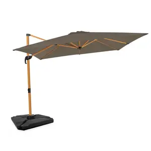 VONROC Premium Parasol Cantilever Pisogne 300x300cm - Dalles de parasol, base transversale et housse de protection incluses - Parasol carré - Pivotant à pas cher