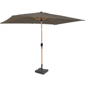 VONROC Premium Stokparasol Rapallo 200x300cm - Incl. parasolvoet & bes...