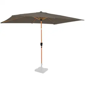 VONROC Parasol Rapallo 200x300cm - Parasol rectangulaire haut de gamme - aspect bois - Taupe