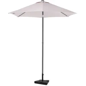 VONROC Parasol Torbole - Ø200cm - Parasol Premium - Beige | Incl. Pied en béton 20 kg.