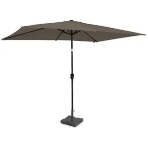 VONROC Parasol Rapallo 200x300cm - Parasol Premium - Taupe | Incl. pie...
