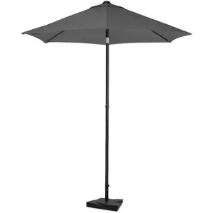 VONROC Parasol Torbole - Ø200cm - Parasol haut de gamme - Gris | Pied ...