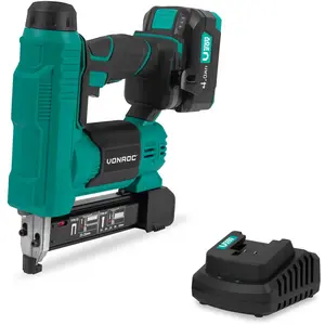 VONROC Agrafeuse-cloueuse 20V - Batterie 4.0Ah et chargeur inclus