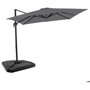 VONROC Parasol Porte-à-faux Pisogne 300x300cm - Premium parasol - Gri... pas cher