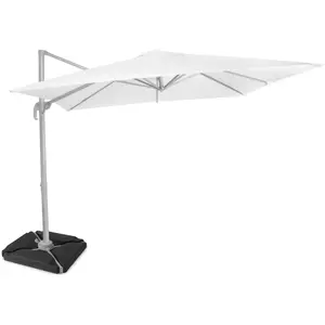 VONROC Parasol Porte-à-Faux Pisogne 300x300cm - Premium parasol - Blan... pas cher