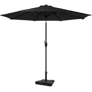 VONROC Parasol Recanati Ø300cm Premium Haute Qualité parasol anthracite/noir | Incl. Pied de parasol 20 kg pas cher