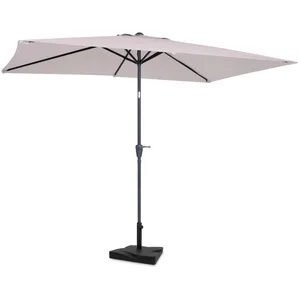 VONROC Parasol Rapallo 200x300cm - Premium parasol - Beige - Pied en béton inclus 20 kg