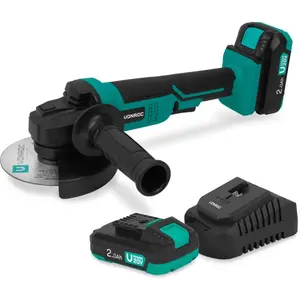 VONROC Meuleuse d'angle sans fil - Ø125 mm | Avec 2 batteries 2,0 Ah e... pas cher