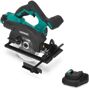 VONROC Scie circulaire sans fil 20V 150 mm | avec batterie 2,0 Ah et c... pas cher