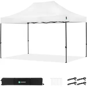 Tente de réception pliante 3x4,5 m blanche   tonnelle easy-up, étanche 3000 mm & UV 50+ | VONROC
