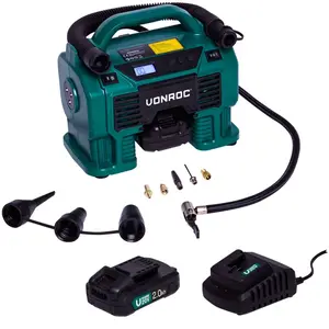 Comparateur de prix : VONROC Compresseur sans fil 20V et prise allume-cigare 12V VPower 2 ...