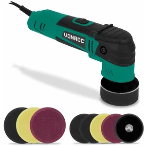 VONROC Set Polisseuse double action 400W Ø50 & Ø75MM - 2 supports de ...