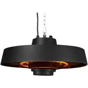 Comparateur de prix : VONROC Chauffage de terrasse suspendu 2000W - Noir - Élément en carbon...