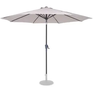 VONROC Parasol inclinable rond Ø 3 mètres UPF 50+ canvas - Beige P...