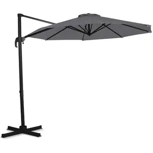VONROC Parasol déporté rond 3 mètres de diamètre 360°C pivotant Vo... pas cher