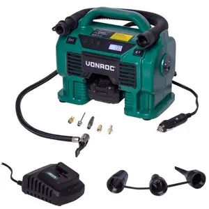 Comparateur de prix : VONROC Compresseur sans fil 20V VPower - 11 bar - Prise allume-cigare...
